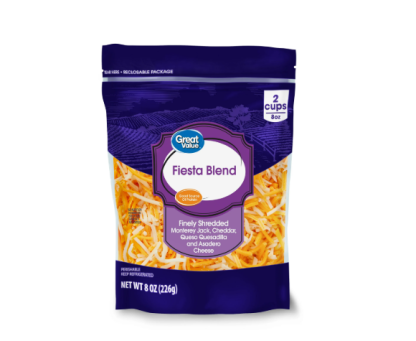 Great Value Finely Shredded Fiesta Blend Cheese, 8 oz