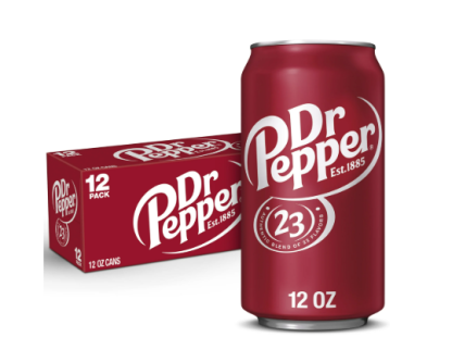 Dr Pepper Soda Pop, 12 fl oz, 12 Pack Cans