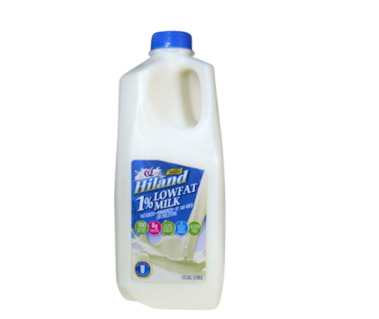 Hiland 1% Low Fat Milk, Half Gallon