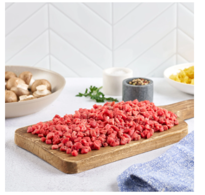 Finely Cubed Beef, Tray, Fresh, 1.0 - 1.5 lb