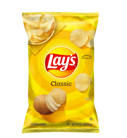 Lay's Classic Potato Chips, 8 oz, Plastic Bag