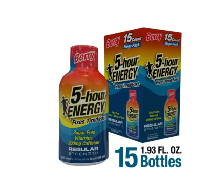 5-hour ENERGY Shot, Regular Strength, Berry, 15 Count