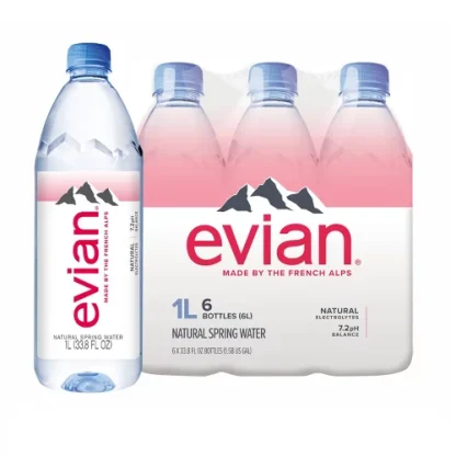 Evian Natural Spring Water - 6pk/33.8 fl oz Bottles