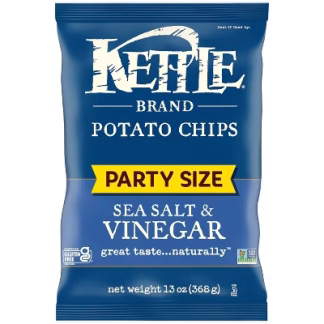Kettle Brand Party Size Sea Salt and Vinegar Potato Chips - 13oz