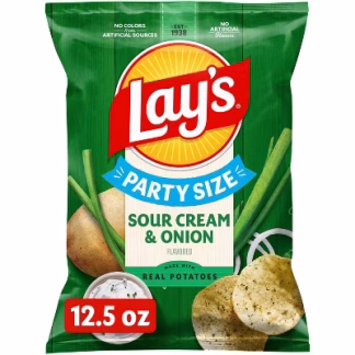 Lay's Sour Cream & Onion Flavored Party Size Potato Chips - 12.50oz