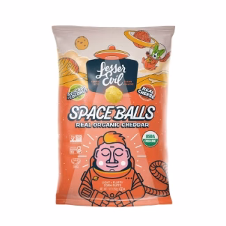 LesserEvil Real Organic Cheddar Spaceballs - 5oz