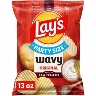 Lay's Wavy Original Party Size Potato Chips - 13oz