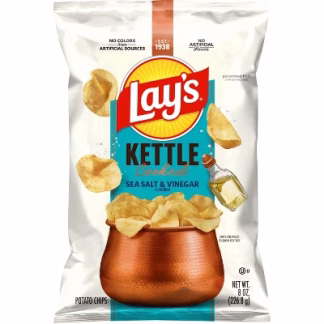 Lay's Kettle Cooked Sea Salt & Vinegar Potato Chips - 8oz